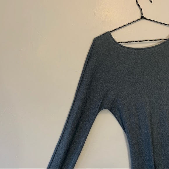 Michael Stars Cross Back Metallic Knit Long Sleeve - Picture 2 of 6